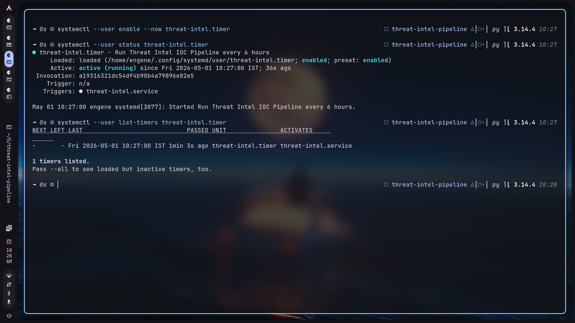 systemd 定时器状态