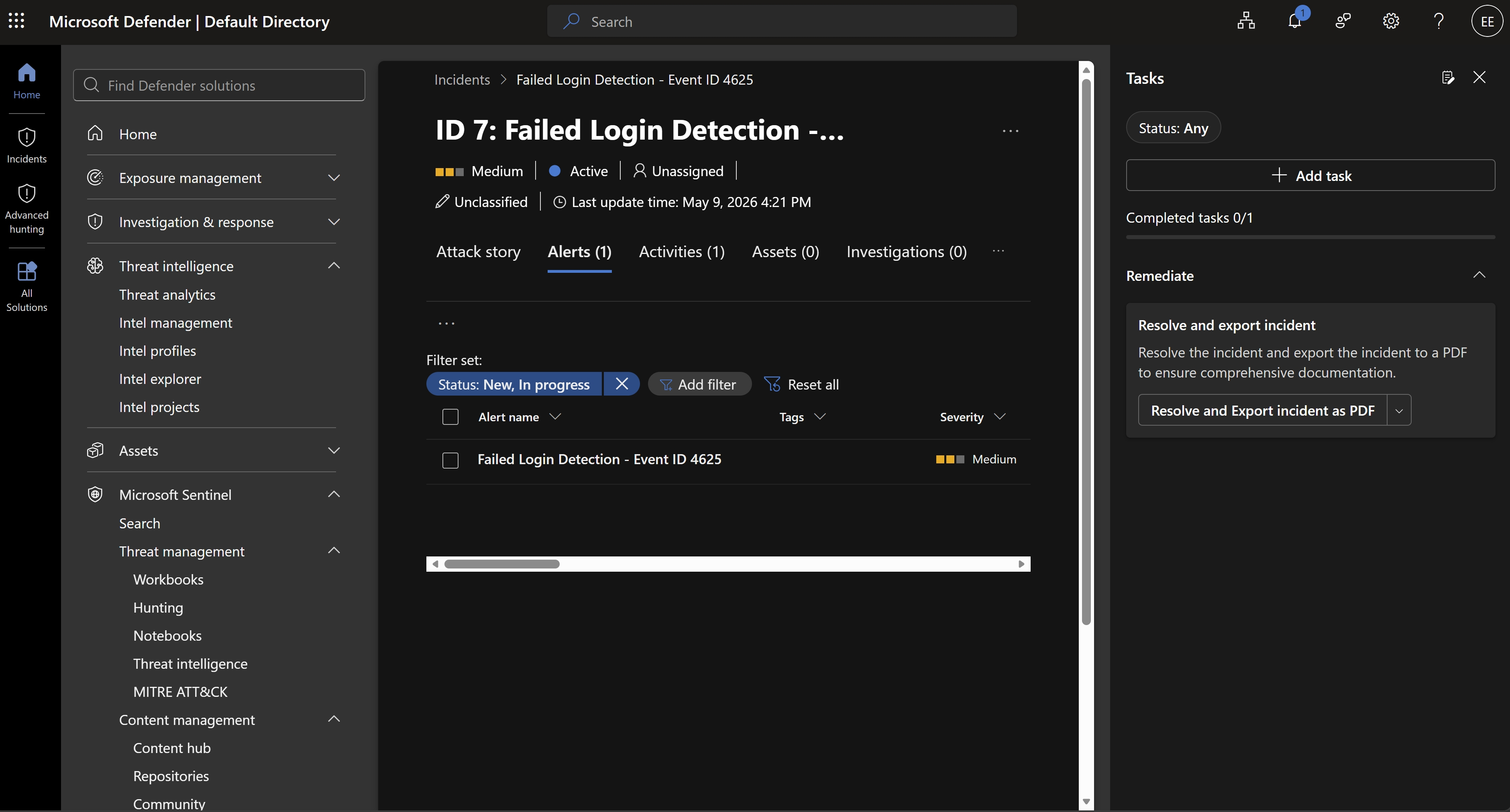 事件 ID 7 Alerts 选项卡