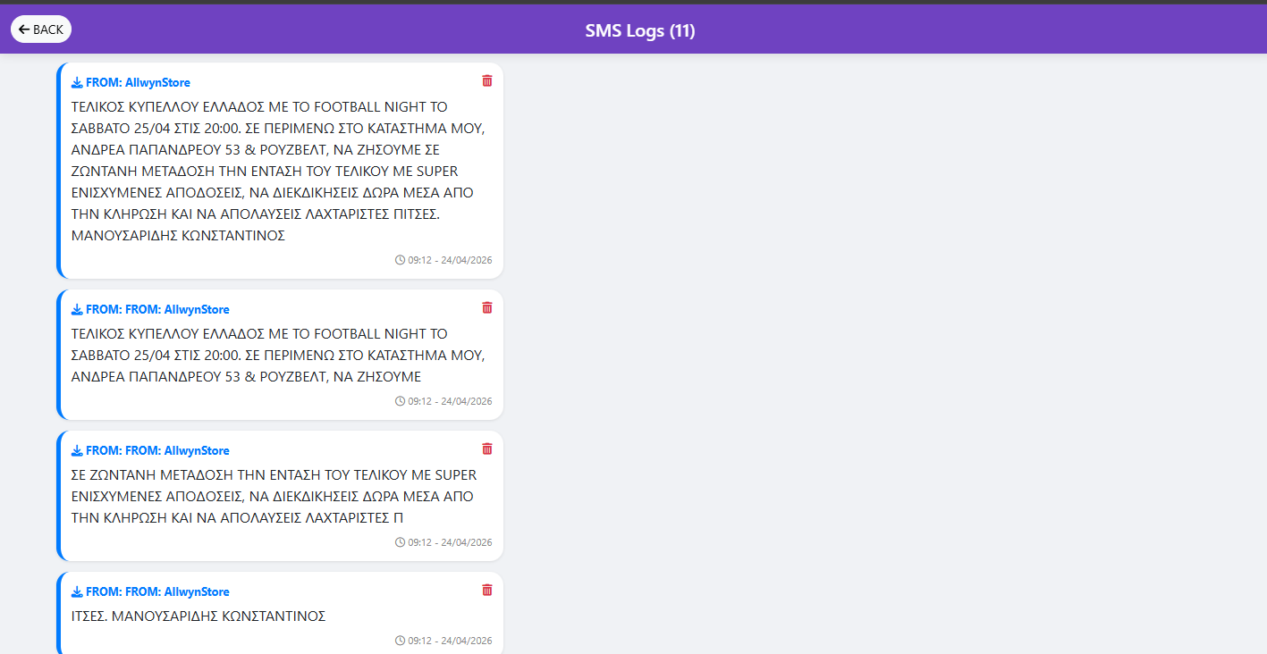 Android RAT SMS Logs surveillance