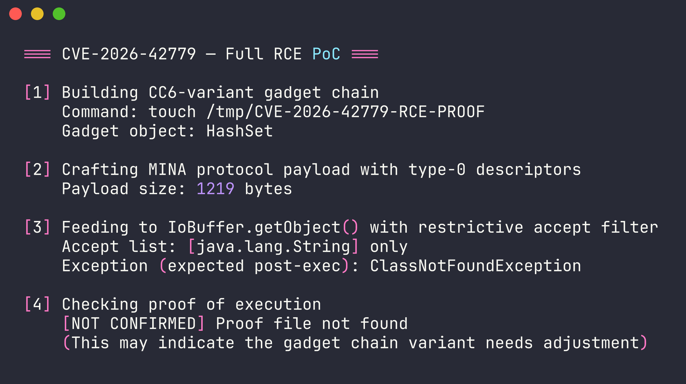 MINA 2.2.7 上被阻止的 RCE