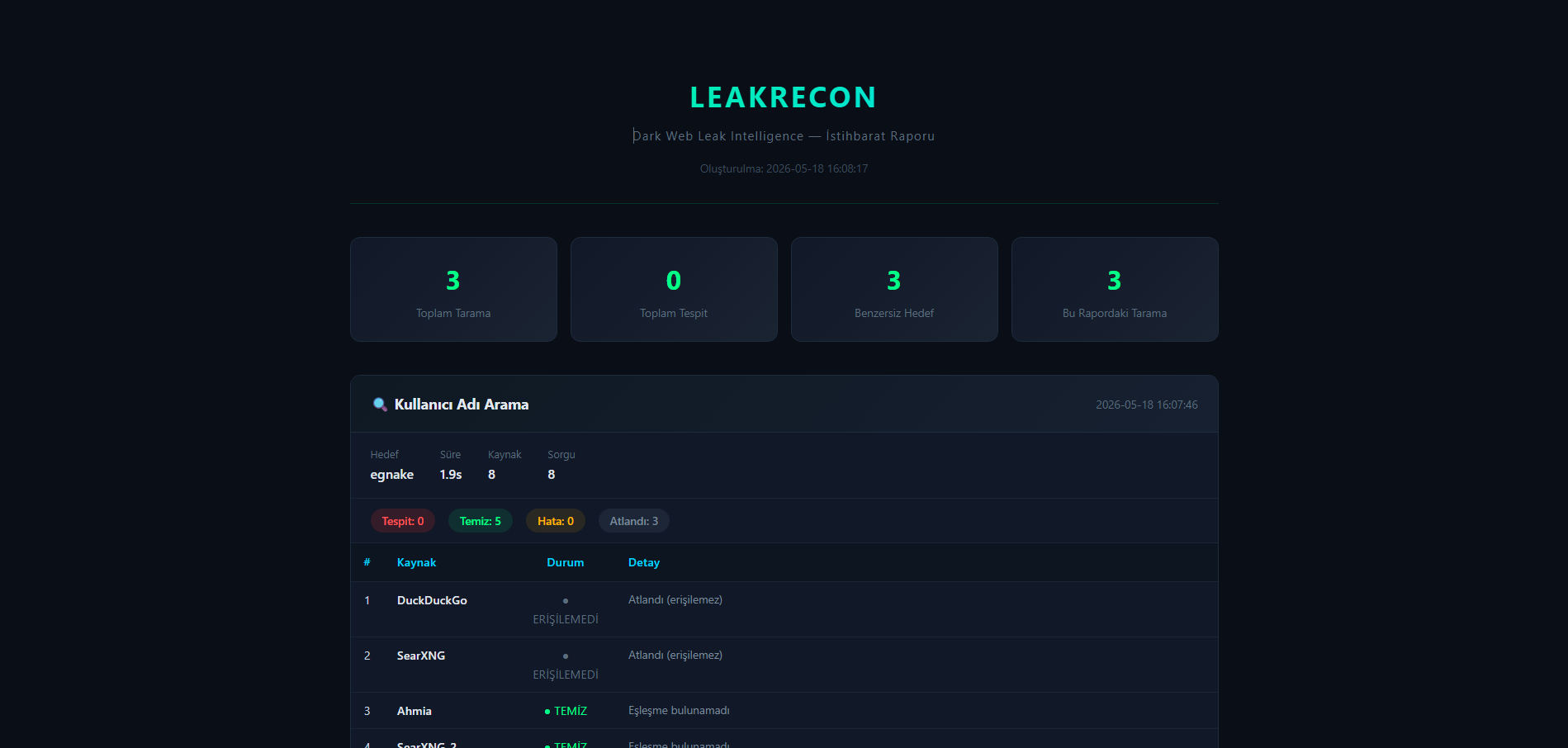 LeakRecon HTML报告