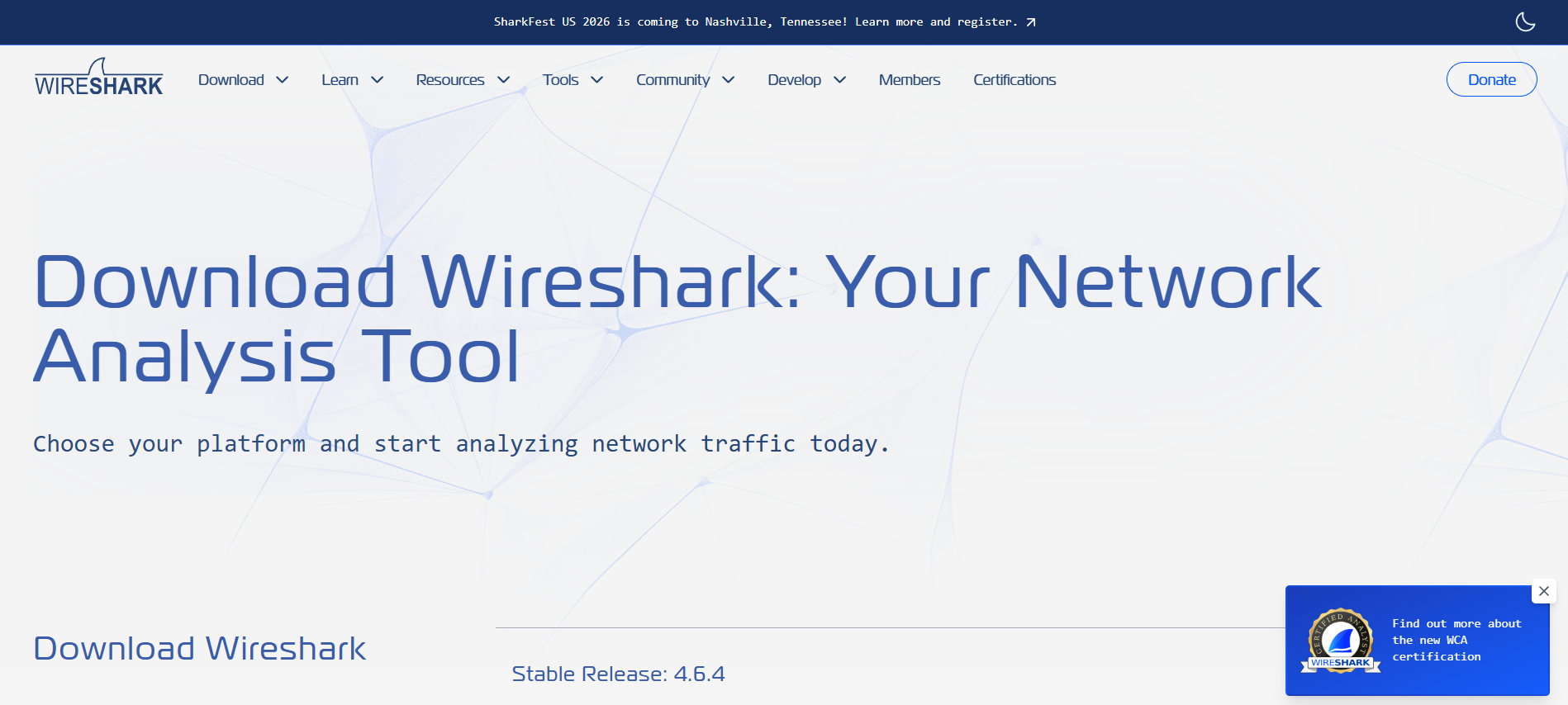 Wireshark下载