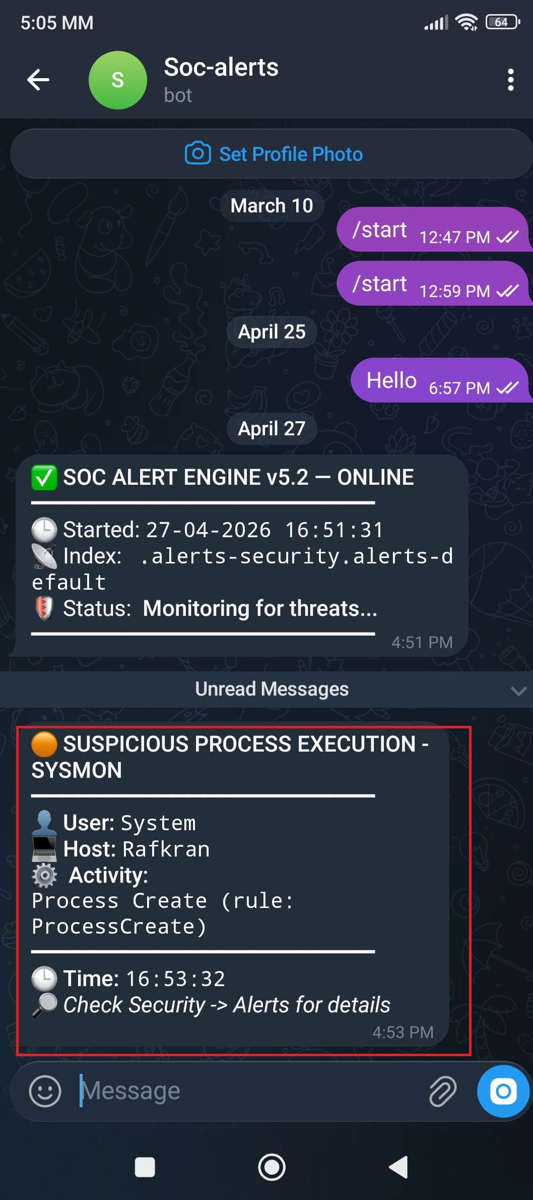 Telegram PowerShell 警报