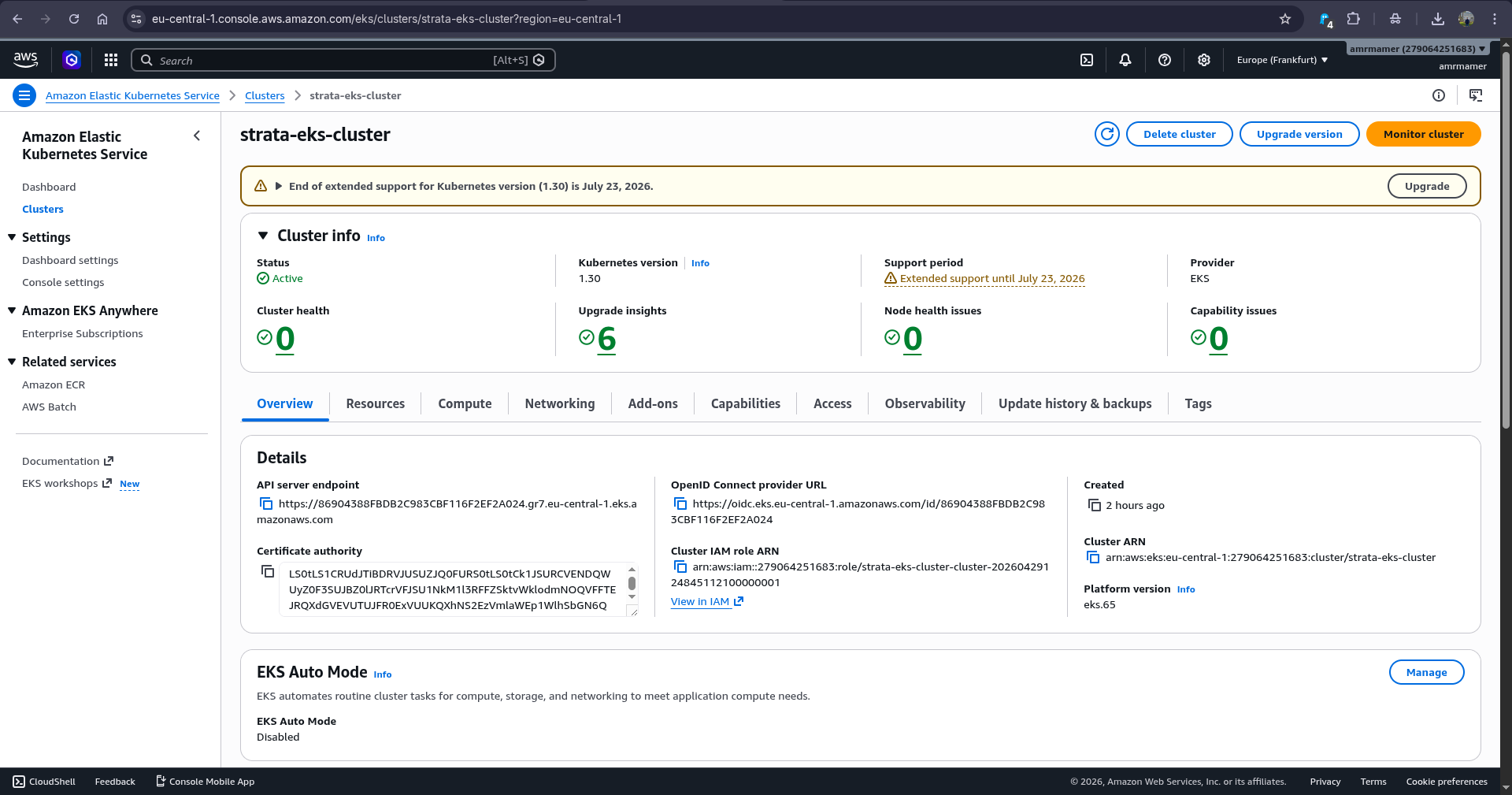 Cluster Ready Status
