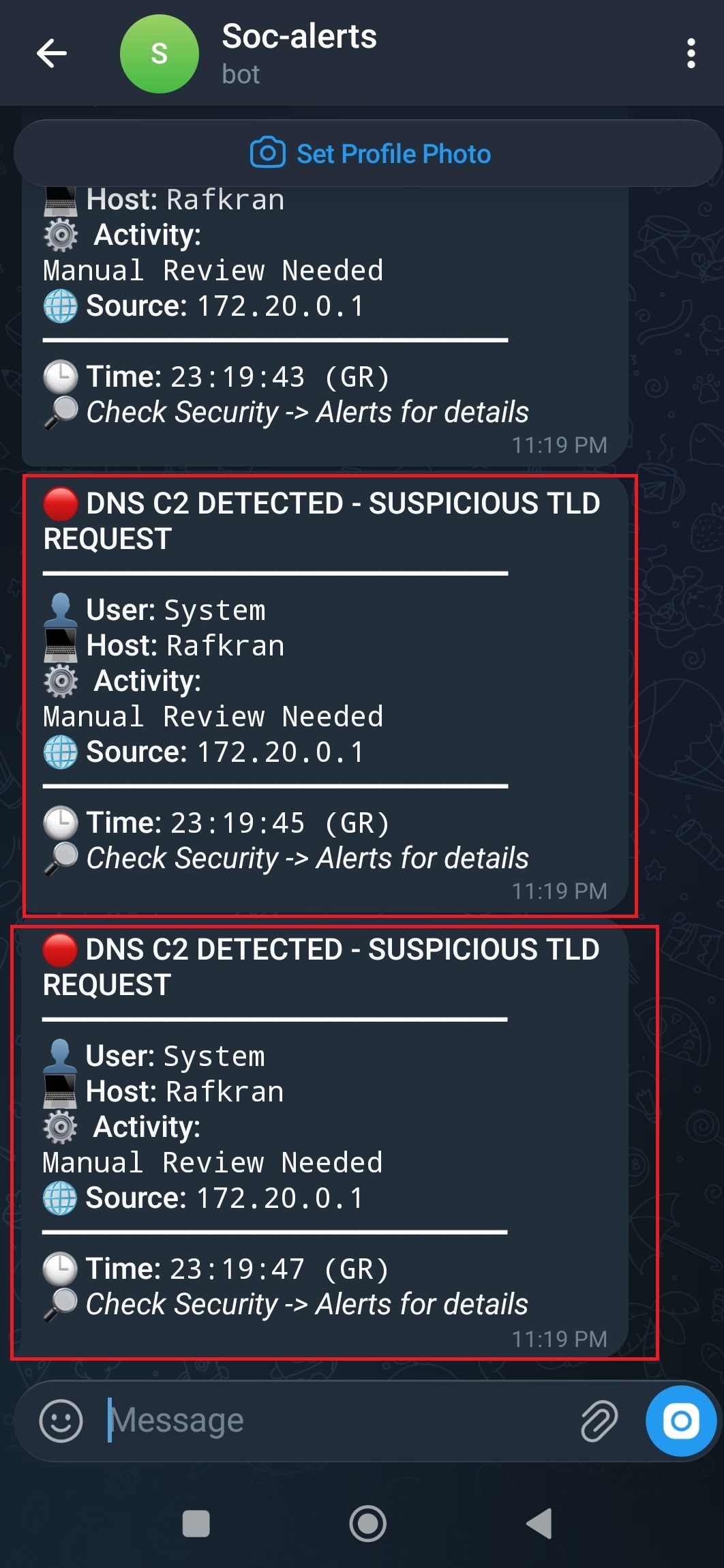 Telegram 出站连接警报