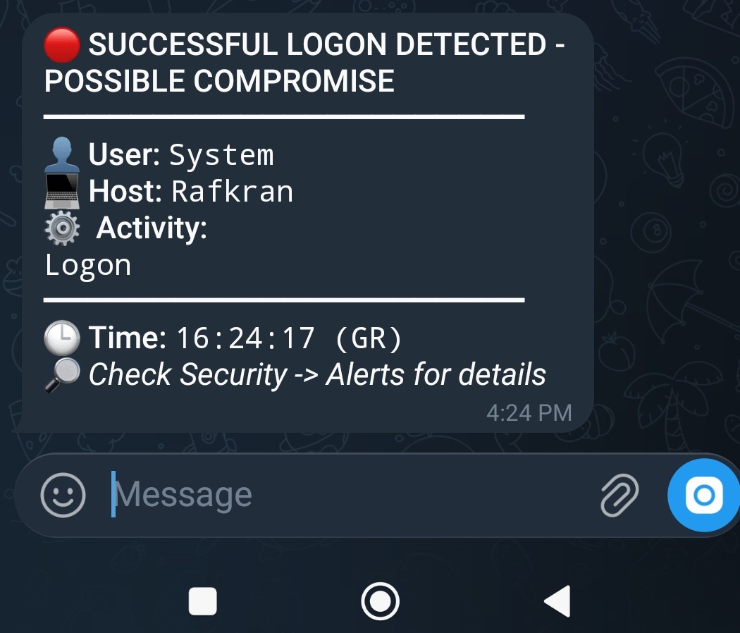 Telegram 登录警报