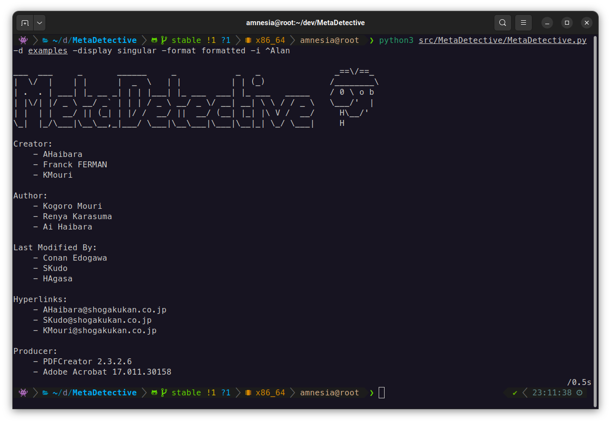 MetaDetective demo