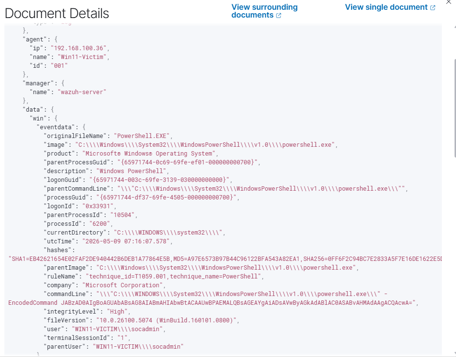 编码的 PowerShell 告警 JSON