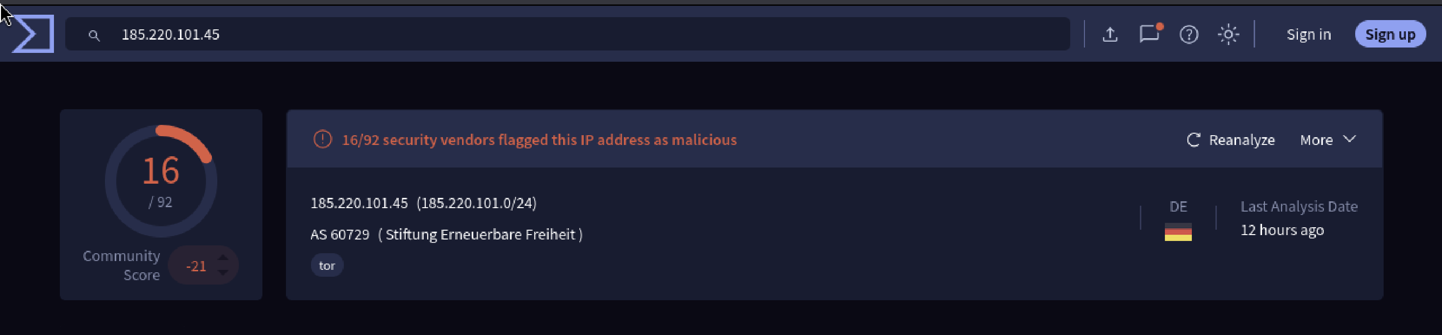 VT IP 详情