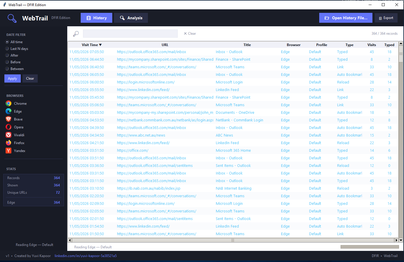 WebTrail Screenshot 1