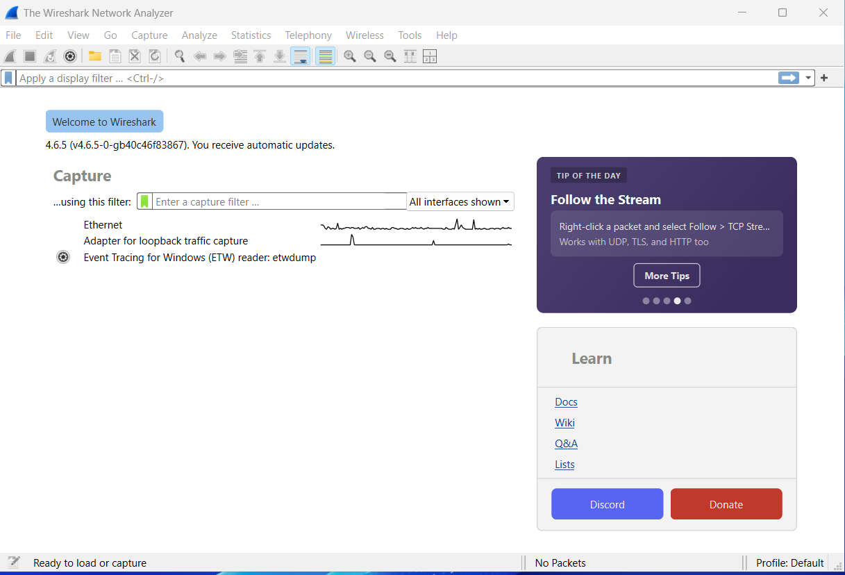 Wireshark Interface