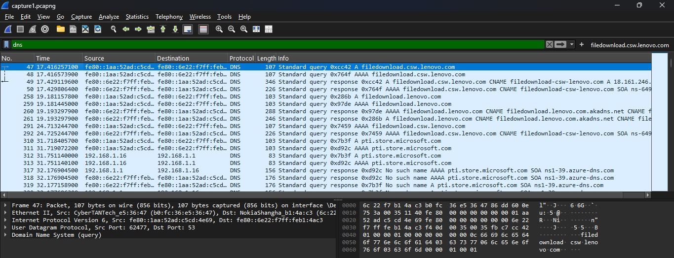 Wireshark DNS 分析
