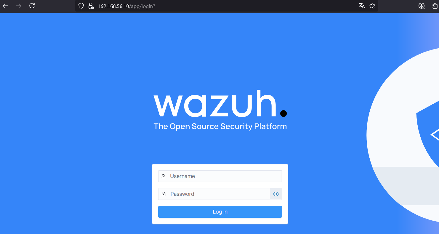 Wazuh Dashboard login