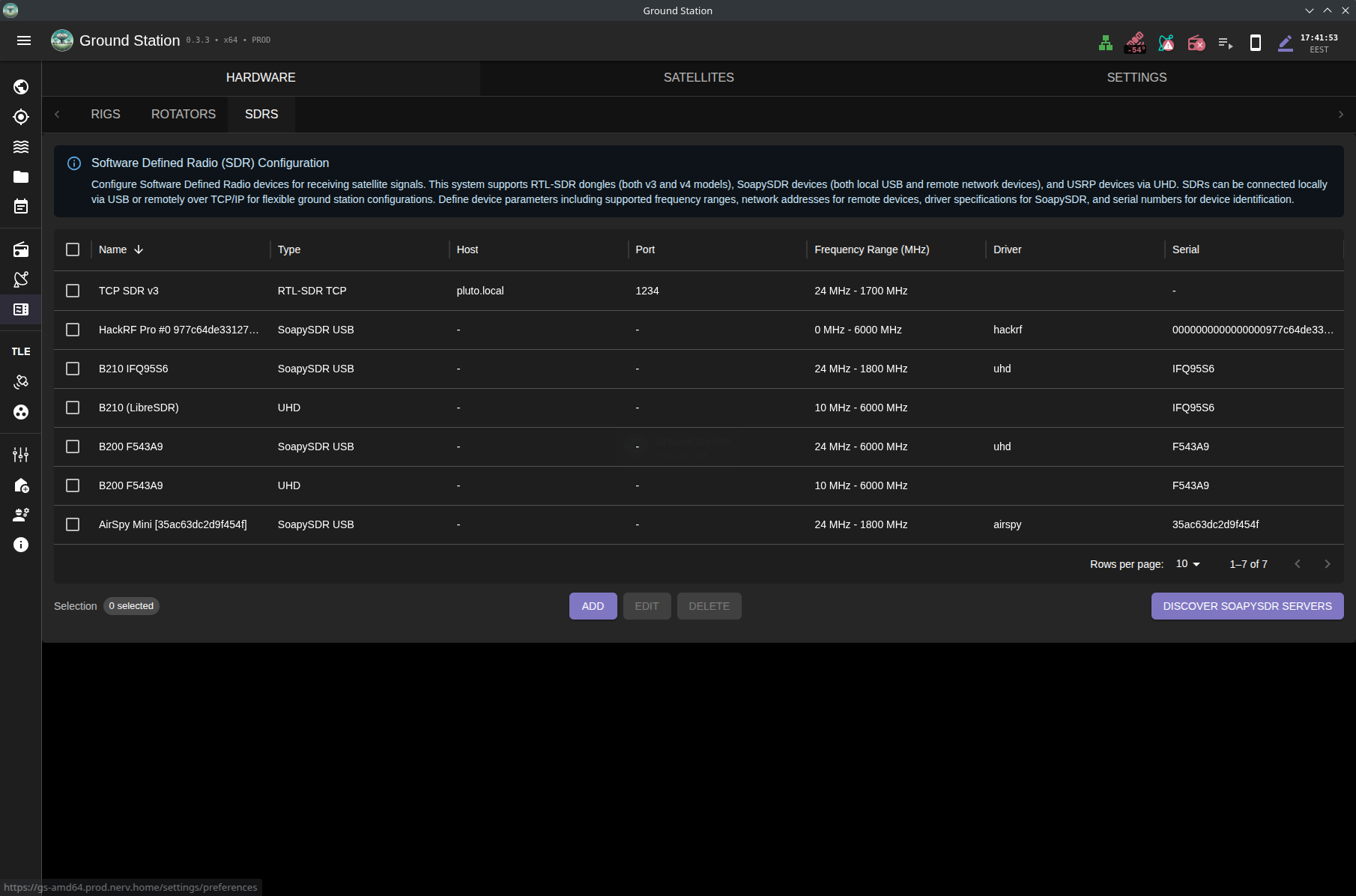 SDR device management