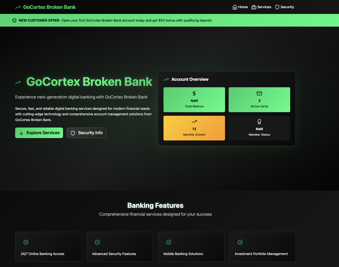 GoCortex Broken Bank 应用程序