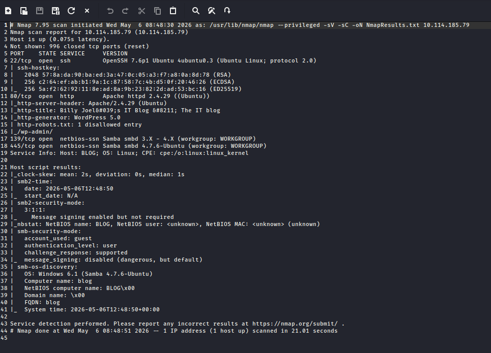Nmap 结果
