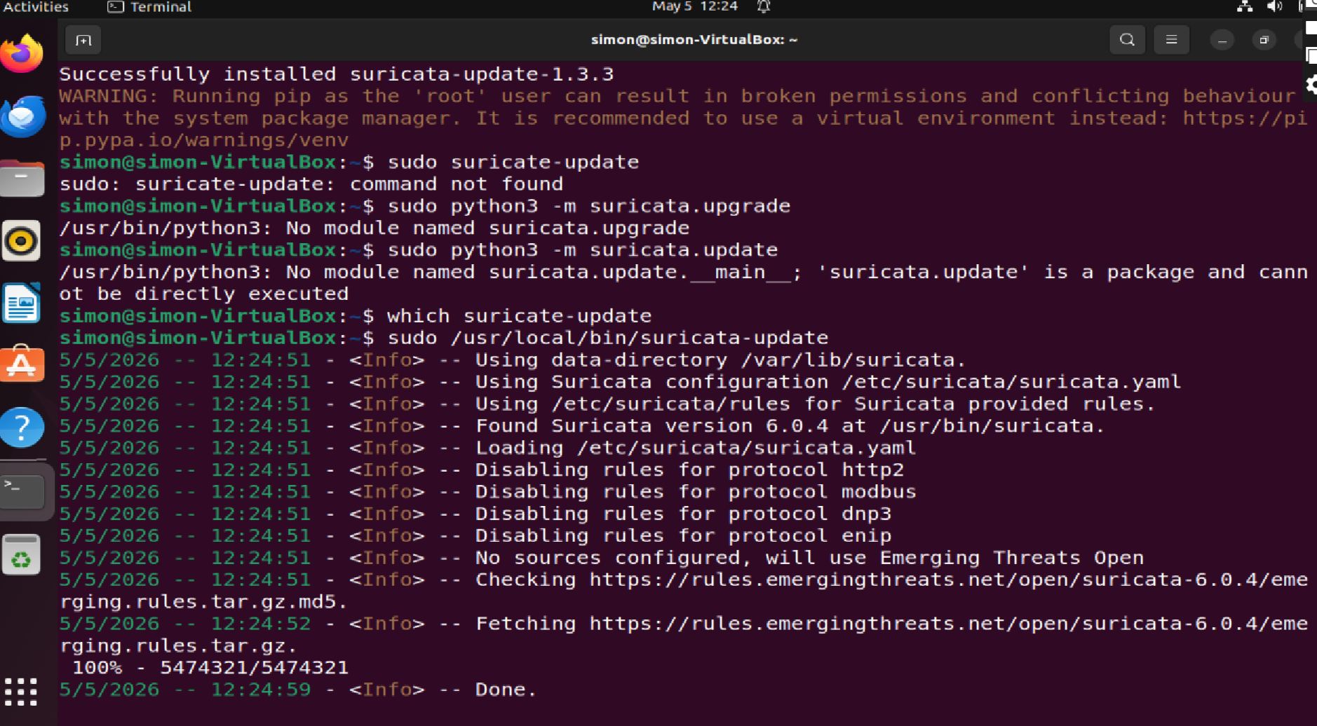 Suricata Update Screenshot