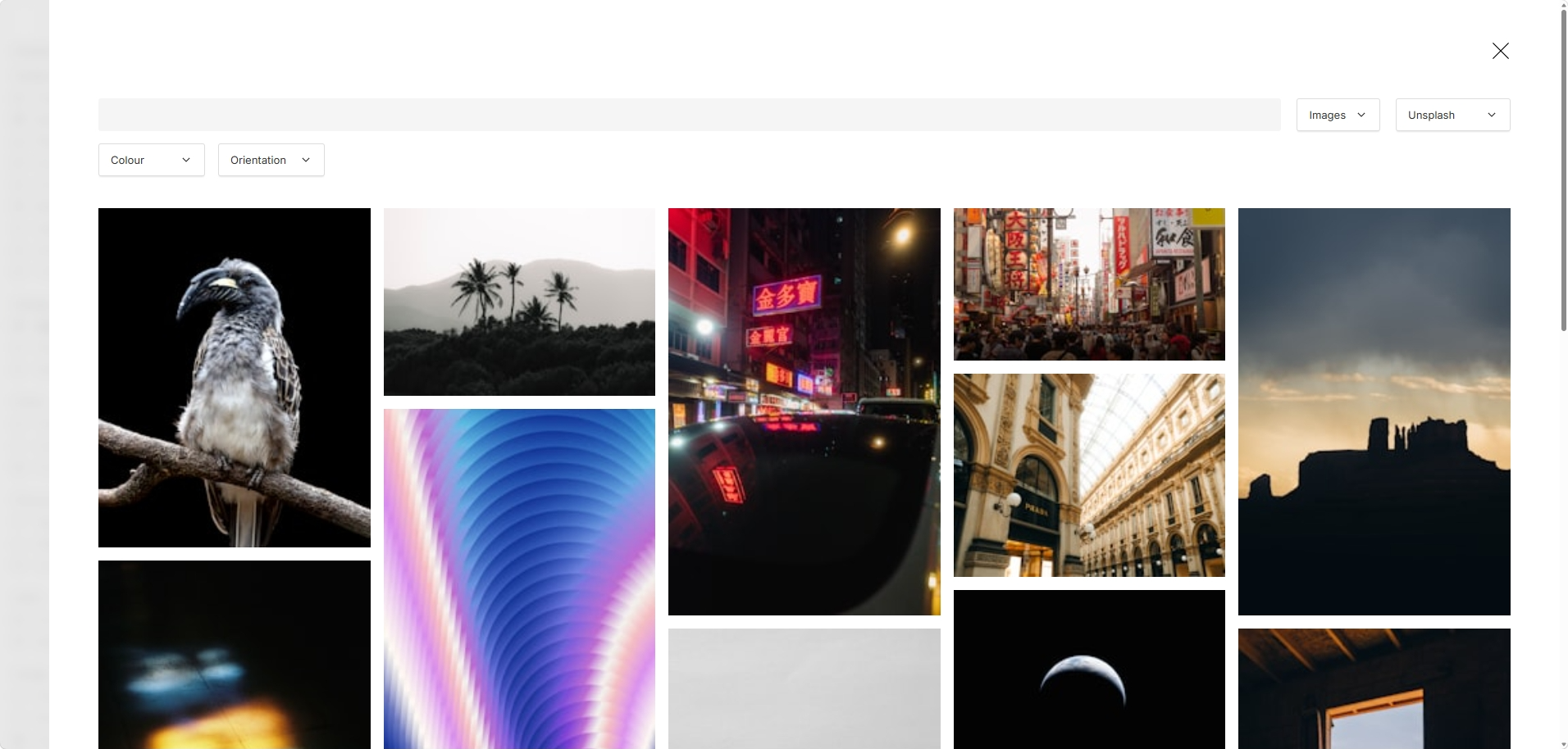 Image stock selection