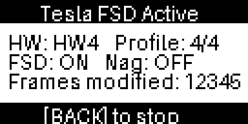 Tesla FSD unlock running on Flipper Zero