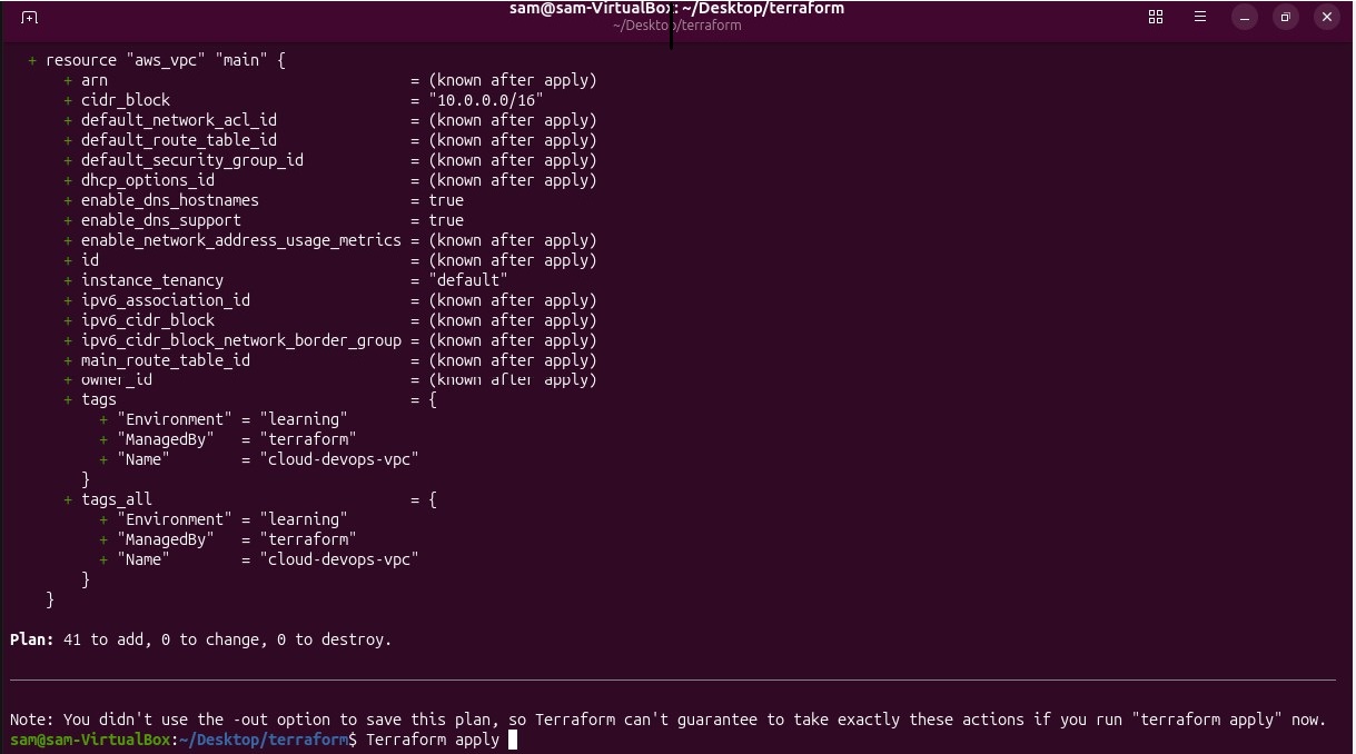 Terraform apply