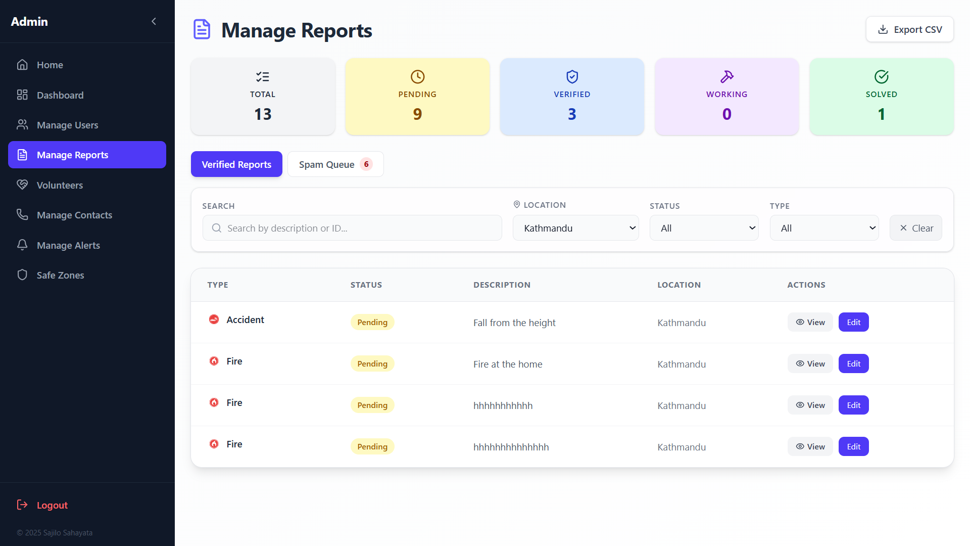 Manage Reports