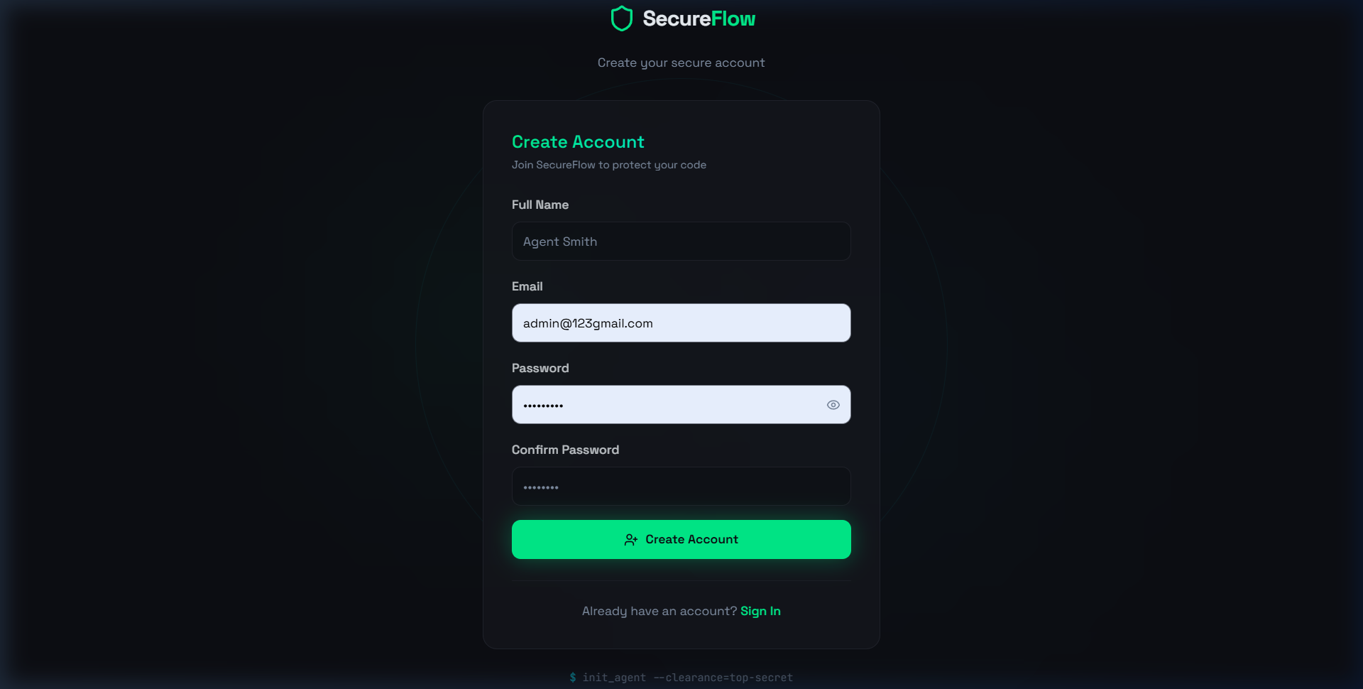 Signup Page