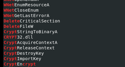 网络和 CryptoAPI 字符串指示符