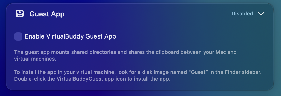 Uncheck Guest App