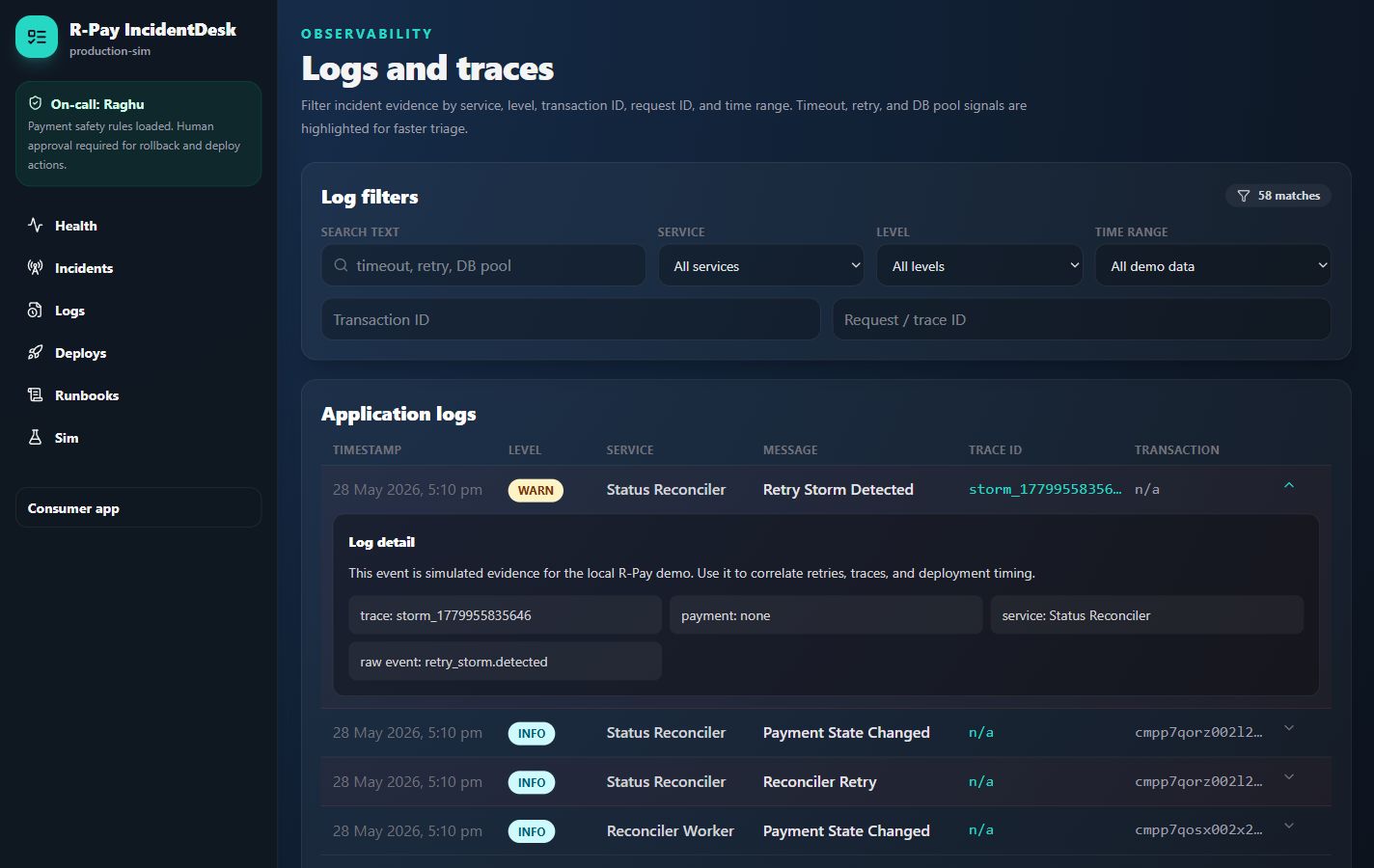 Logs and traces