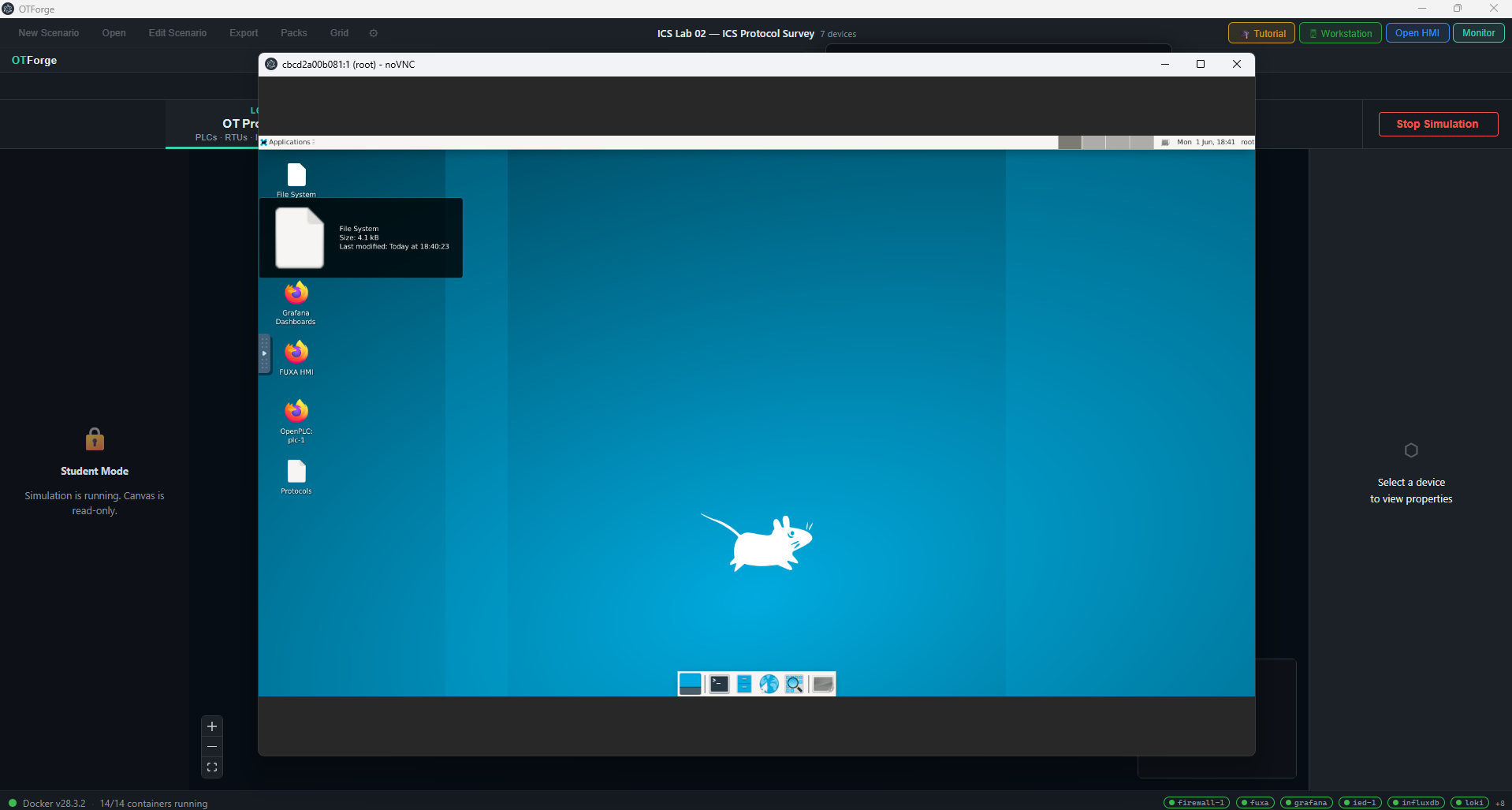 Engineering workstation VNC desktop