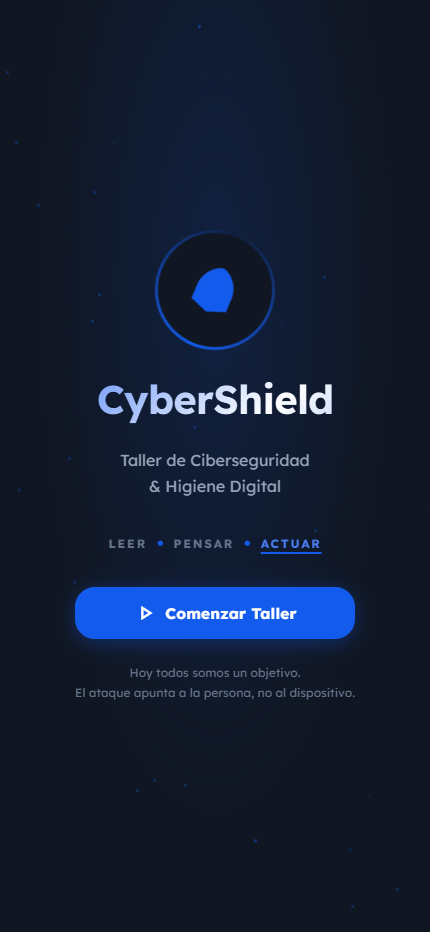 Pantalla inicial de CyberShield