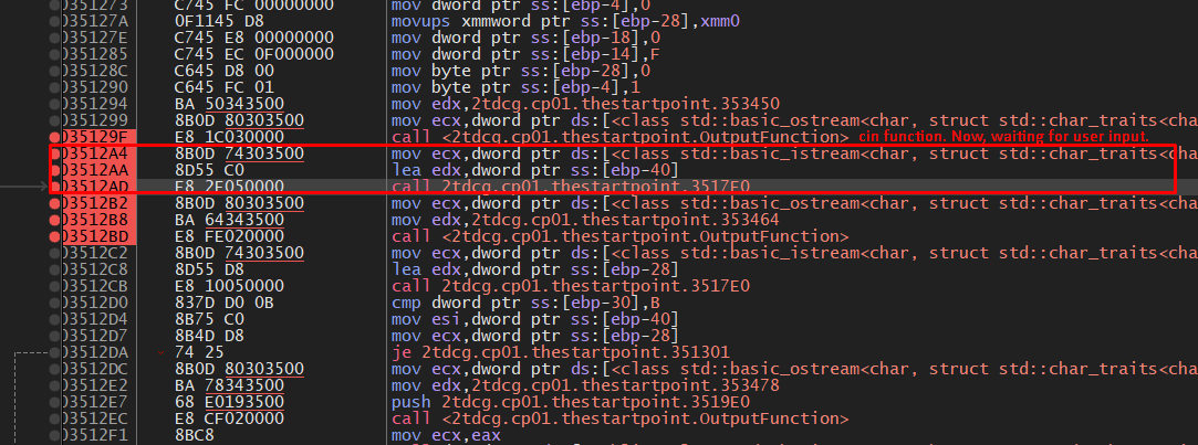 Input code