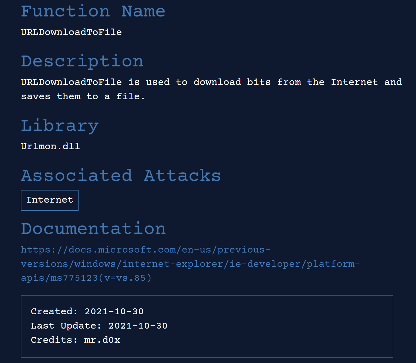 MalAPI URLDownloadToFile 参考