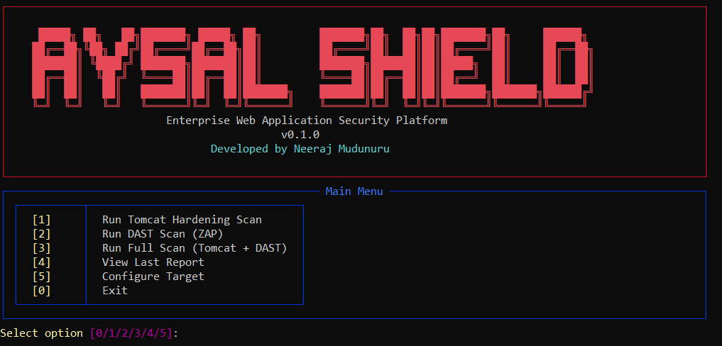 Aysal Shield Interactive Menu