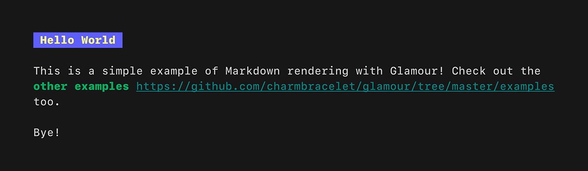 Hello World example