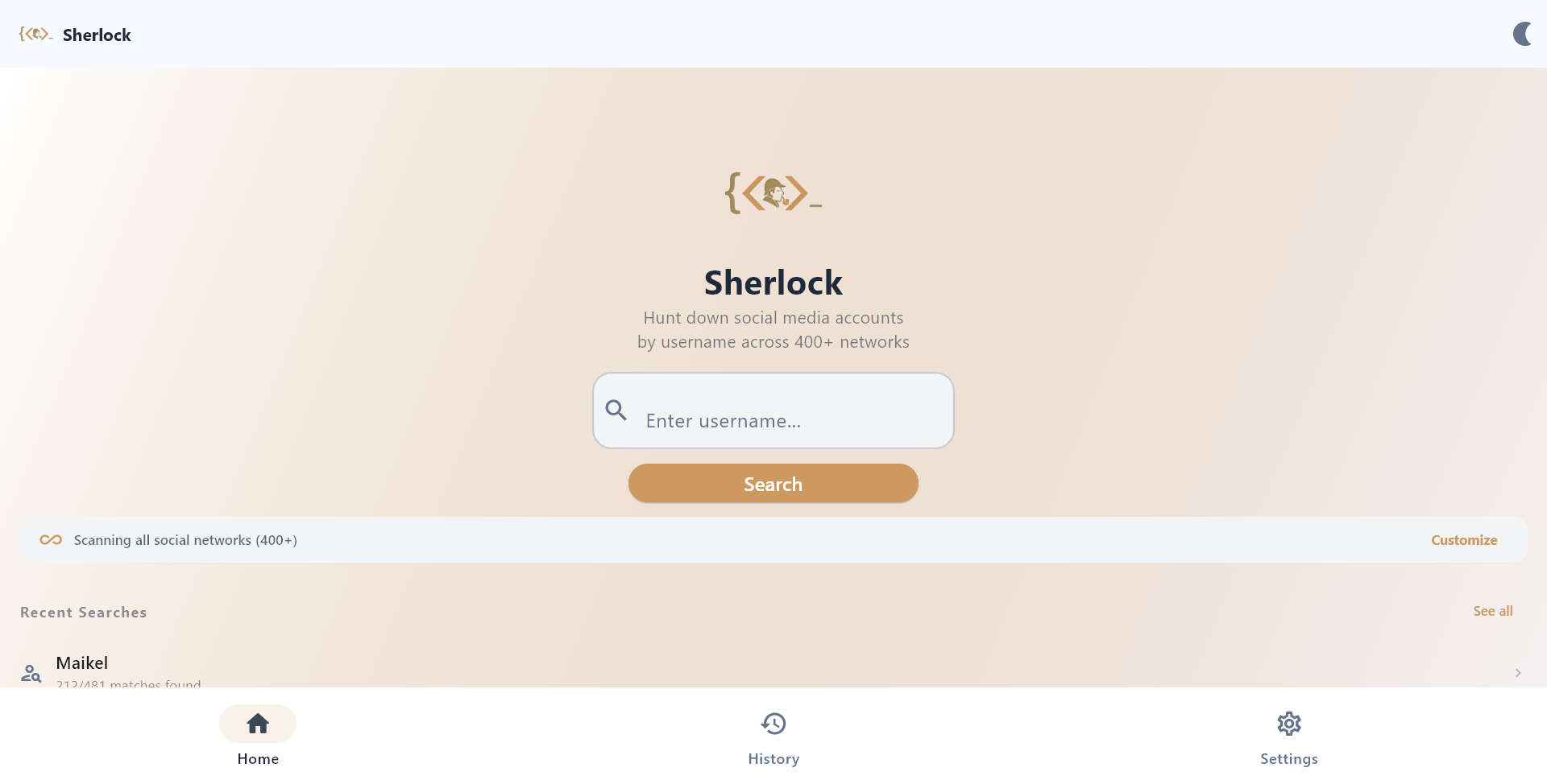 Widescreen Search Interface — Light Mode