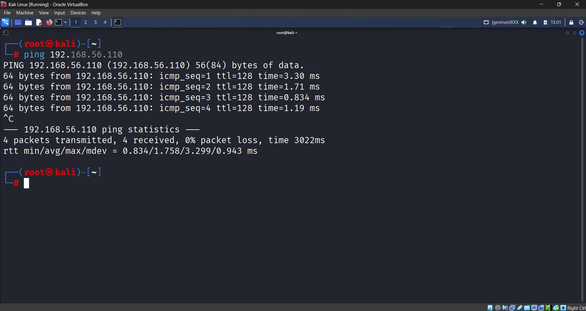 Kali Ping to Windows Server