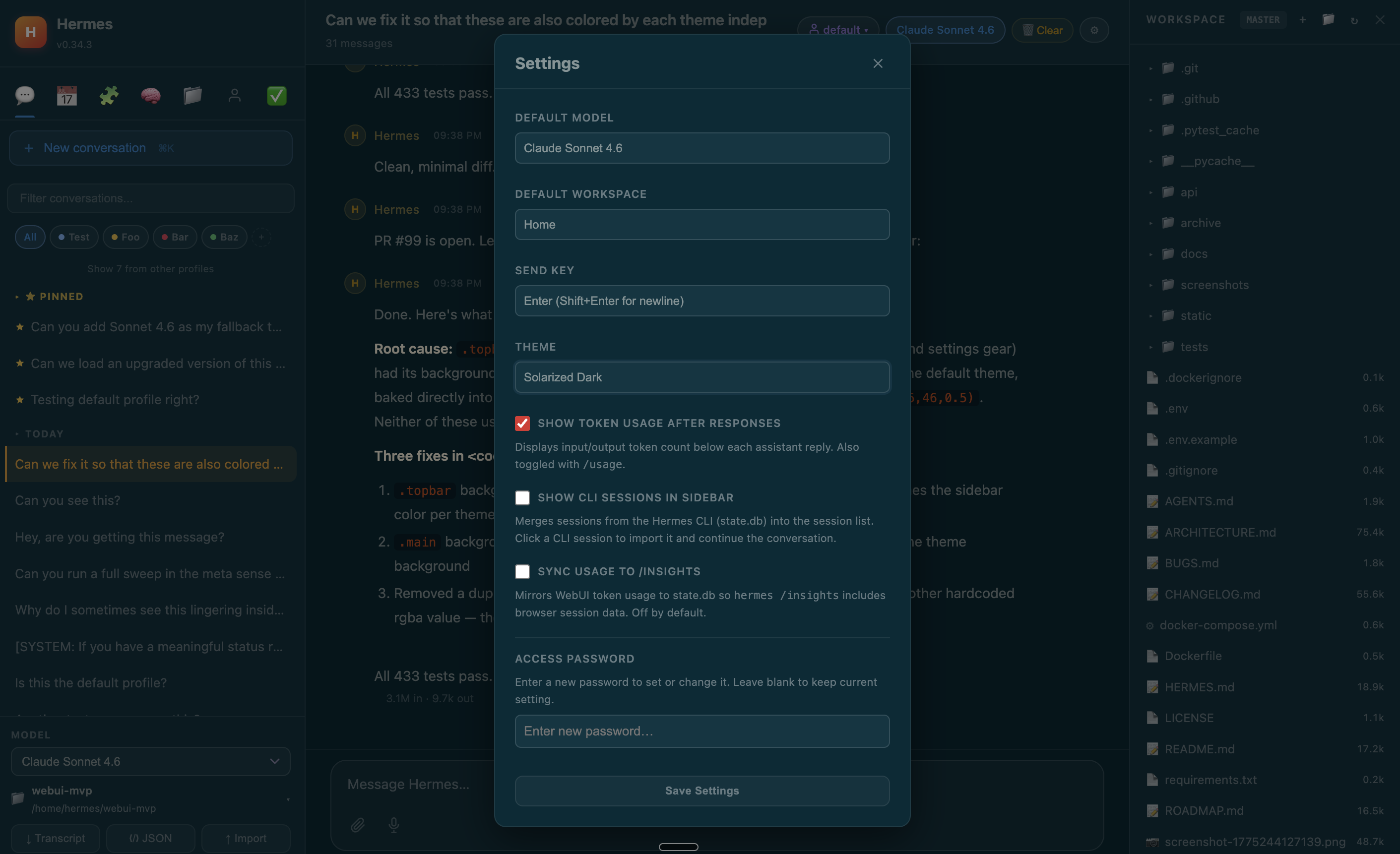 Customize your settings, configure a password
