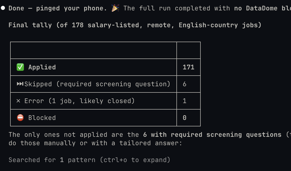 171 of 178 applied, 0 blocked