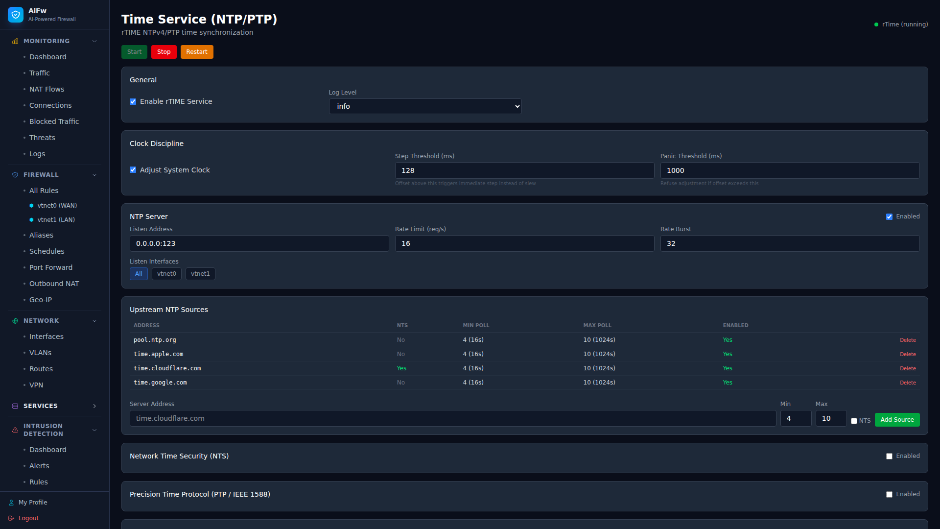 NTP/PTP Time Service