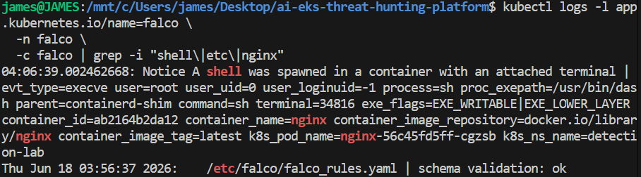 图 10. Falco 运行时测试结果