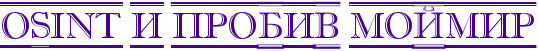 OSINT и пробив МойМир