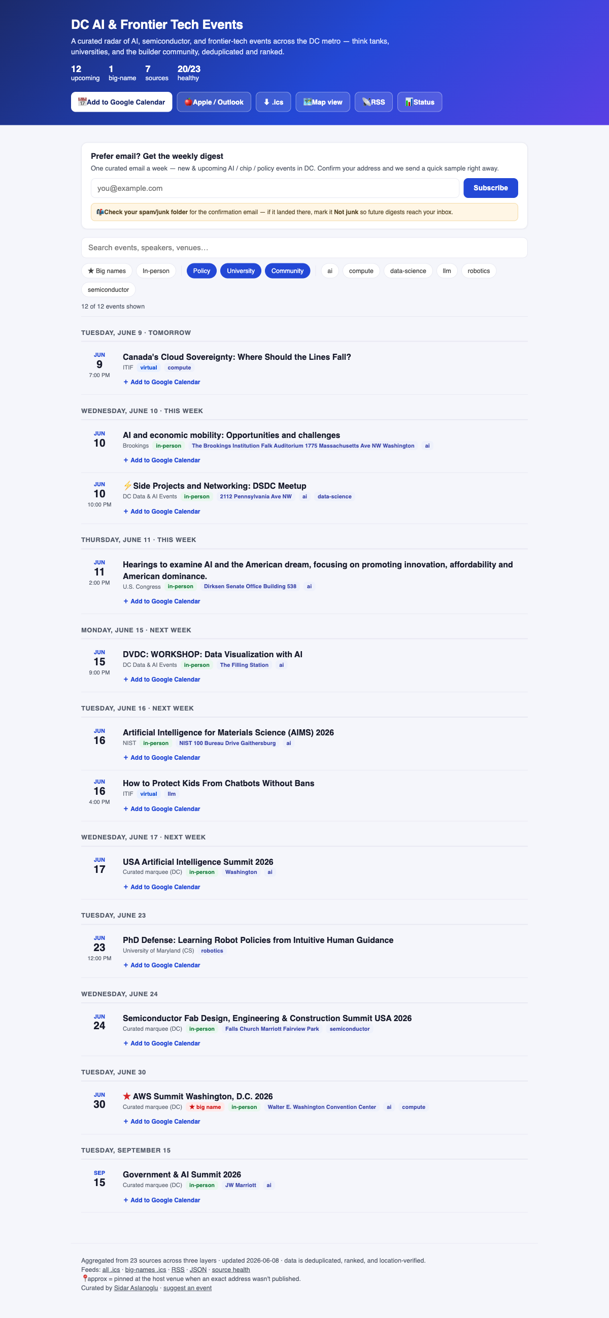 Live site at events.emersus.ai