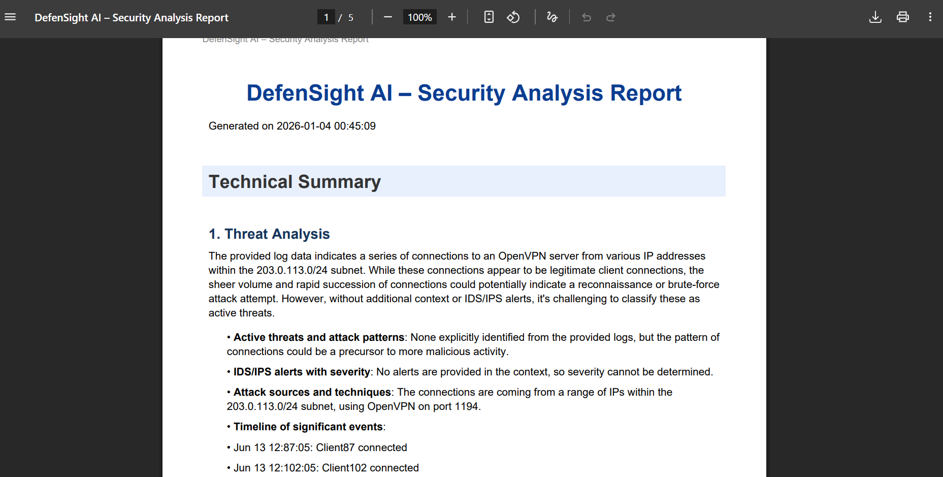 PDF Report