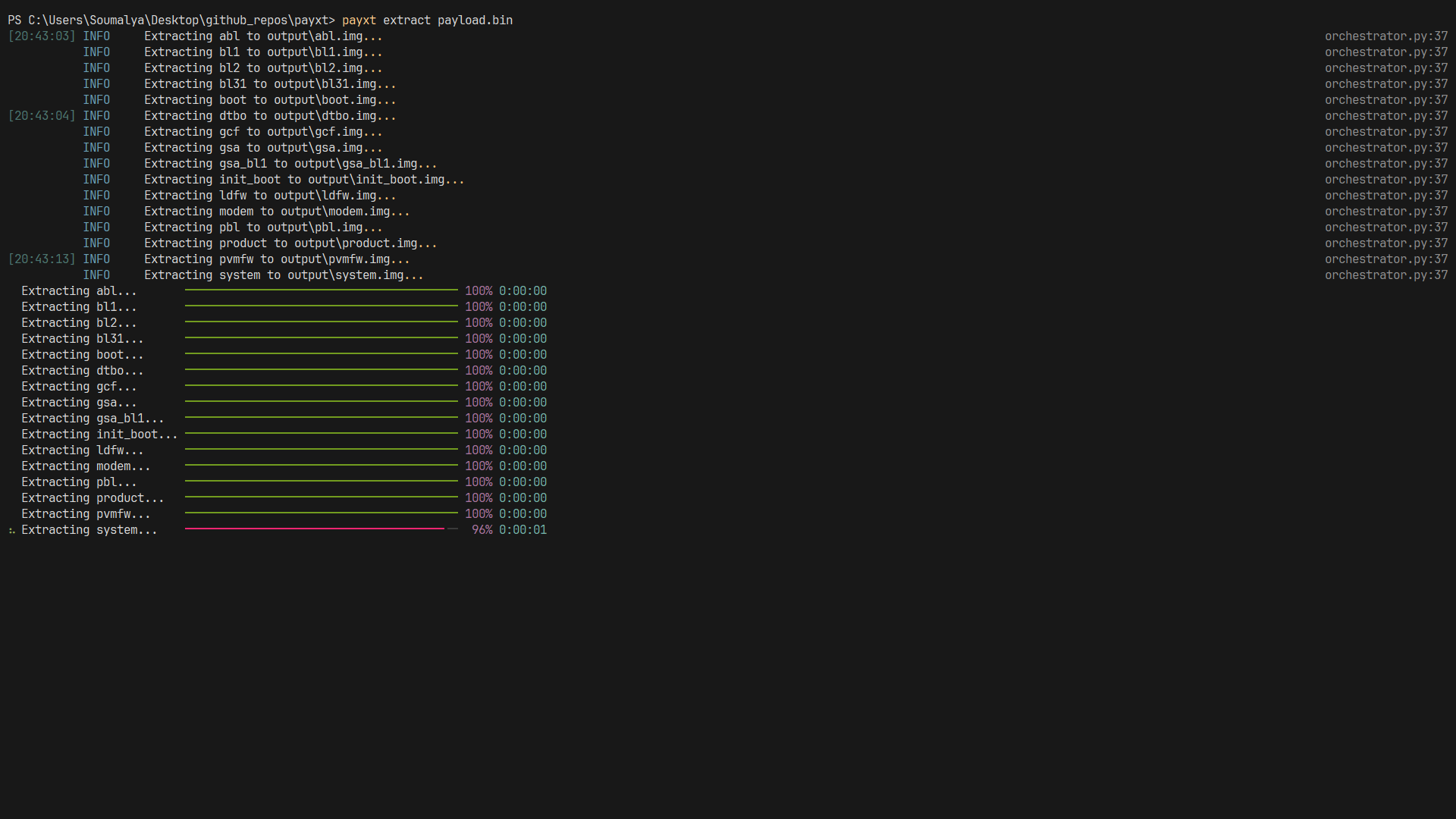 Extract Partitions