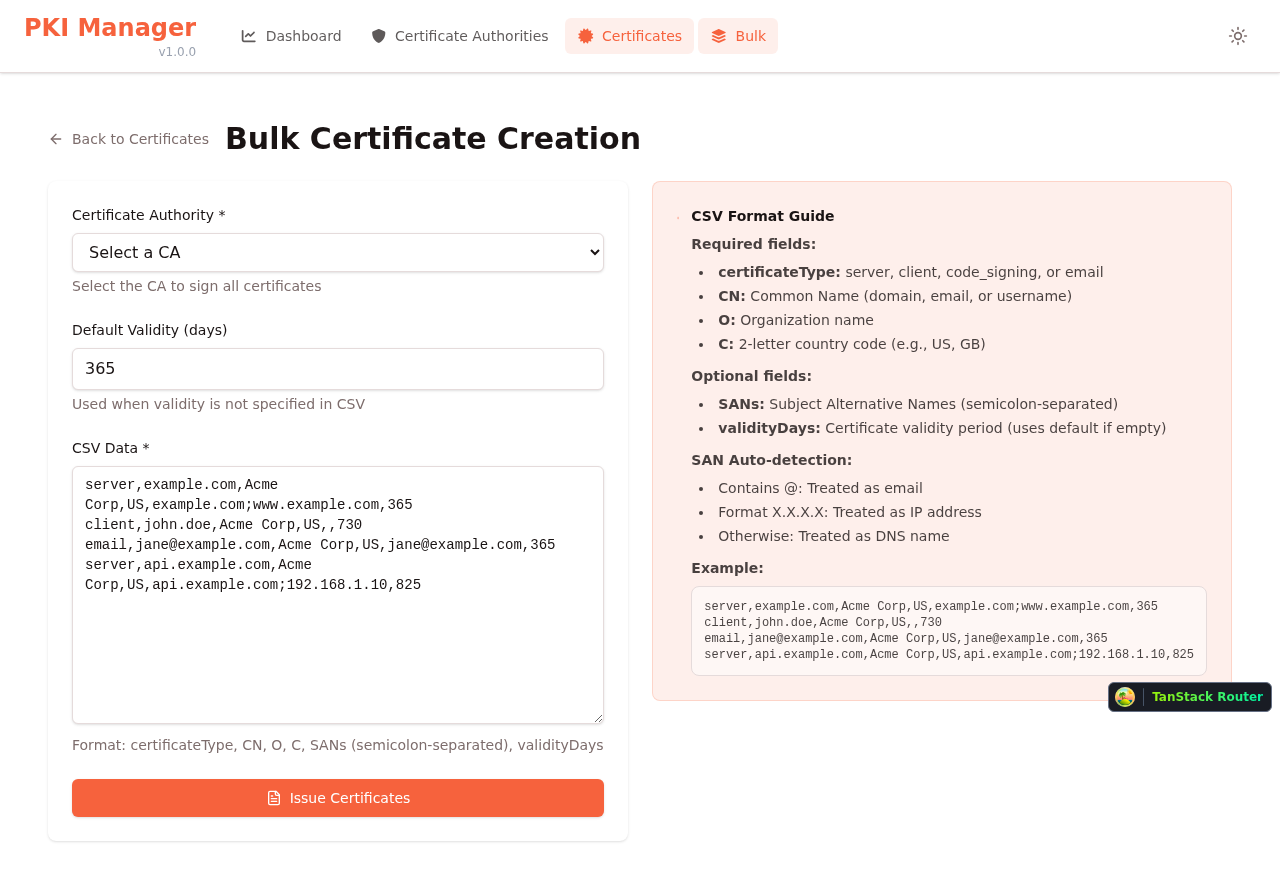 Bulk Creation