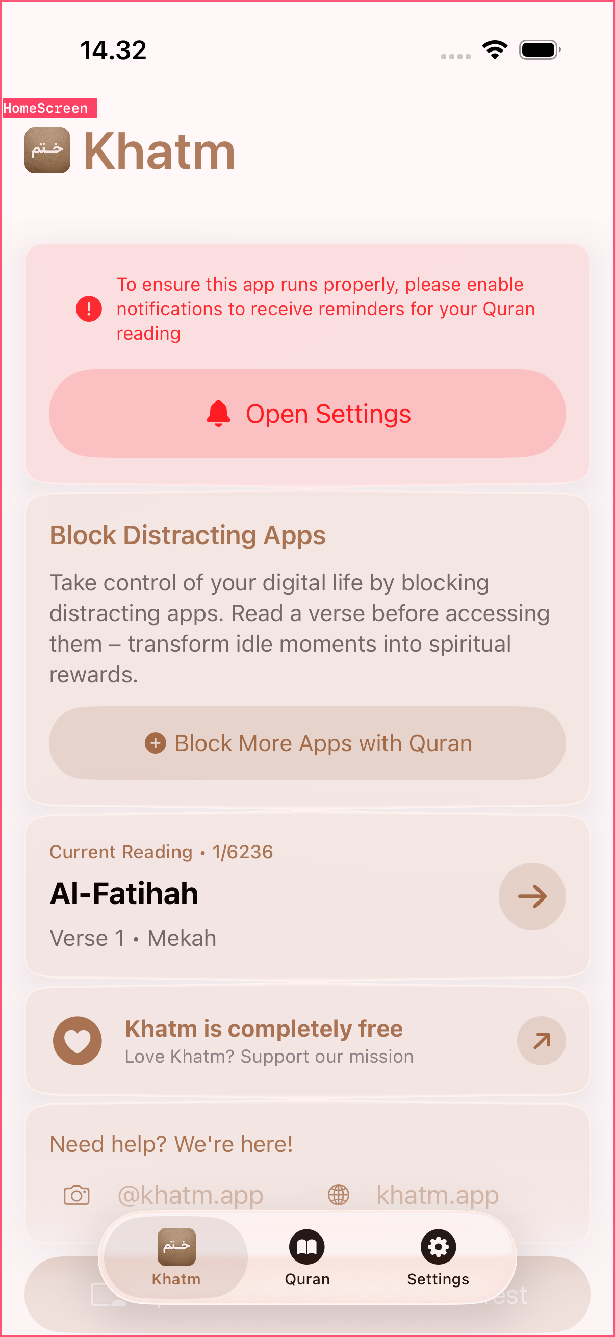 HomeScreen overlay