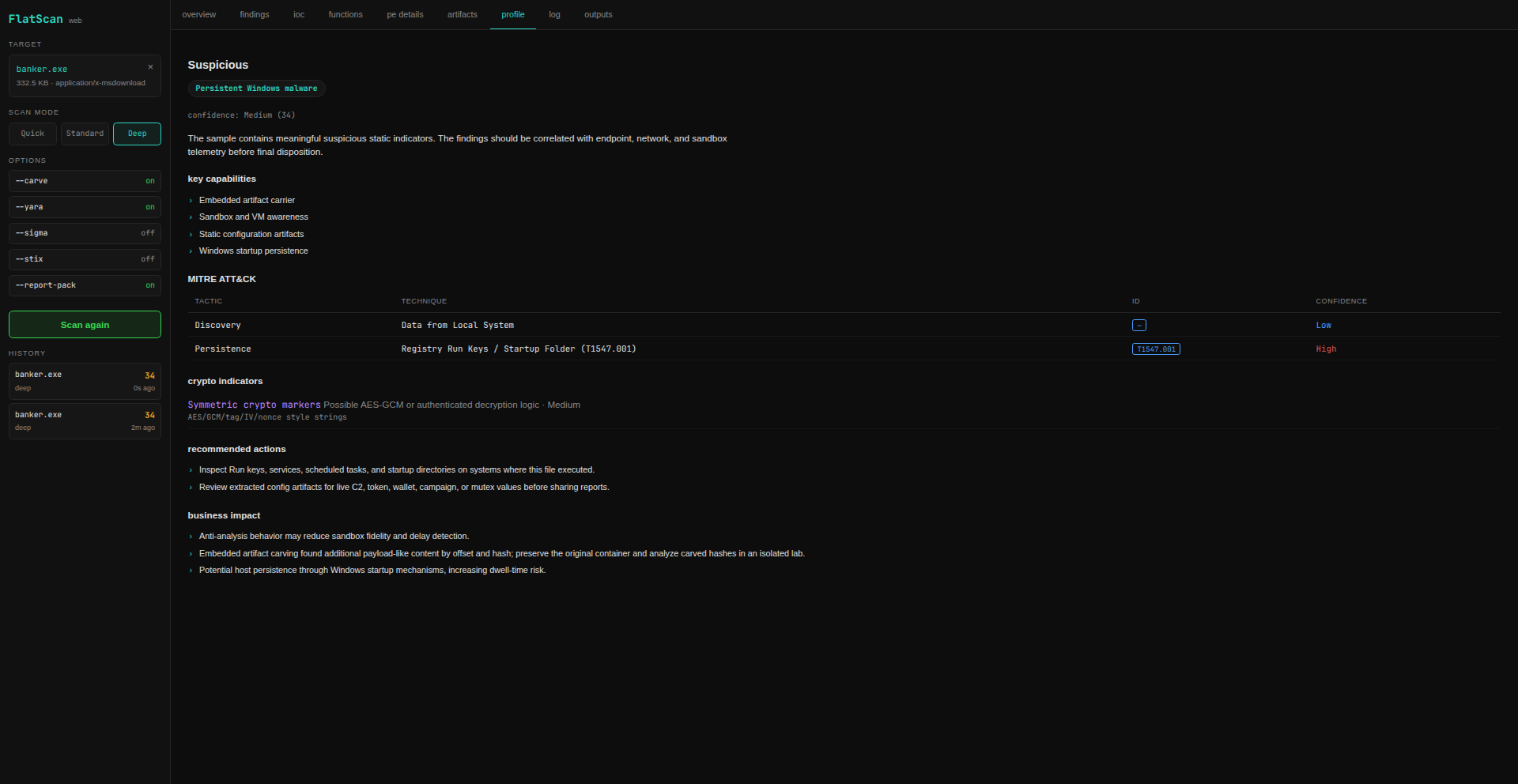 Profile tab