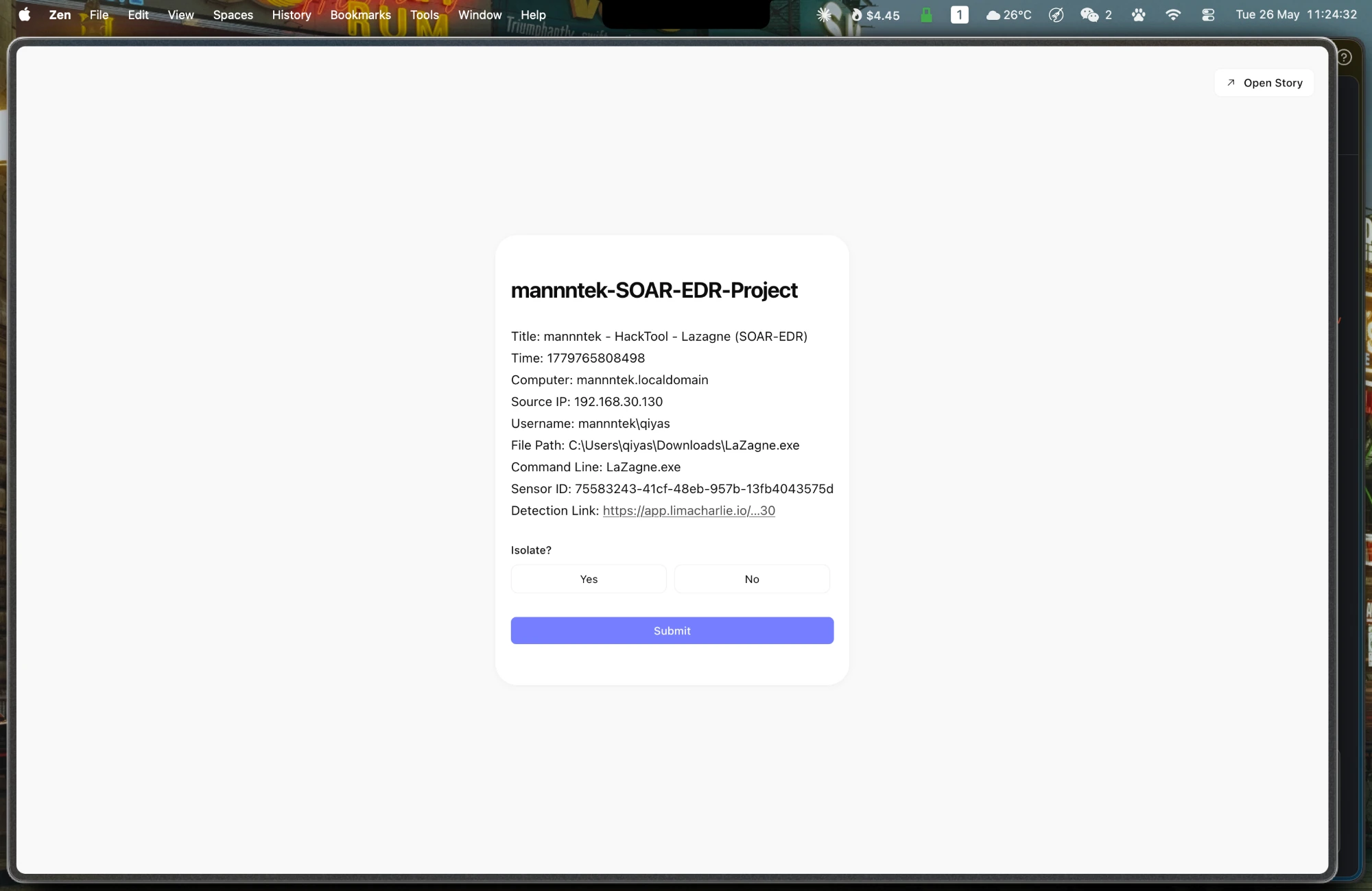 Tines User Prompt
